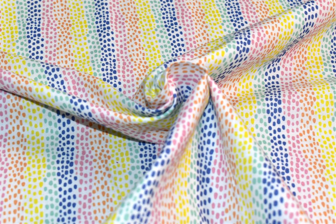 Little Johnny Rainbow Spots Printed 100% Cotton Fabric
