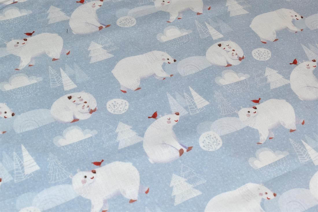 Light Grey Little Johnny Printed 100% Cotton Fabric