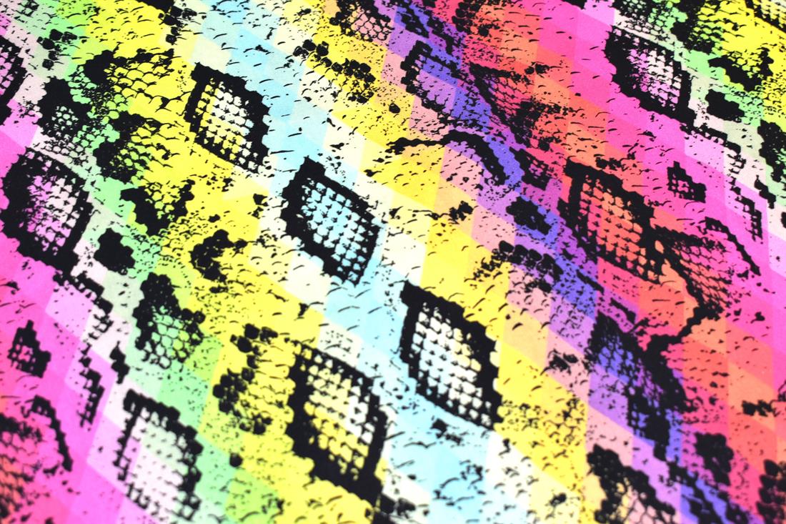 Little Johnny Rainbow Snake Skin Printed 100% Cotton Fabric
