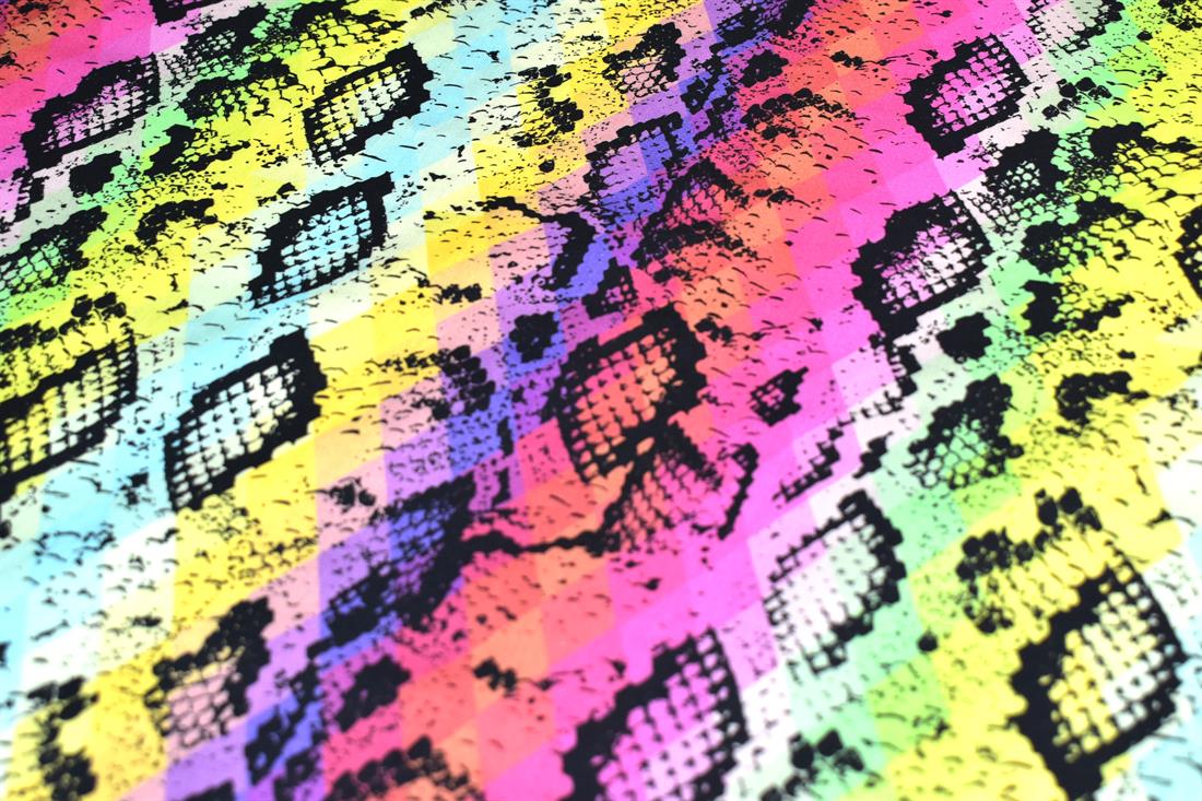 Little Johnny Rainbow Snake Skin Printed 100% Cotton Fabric
