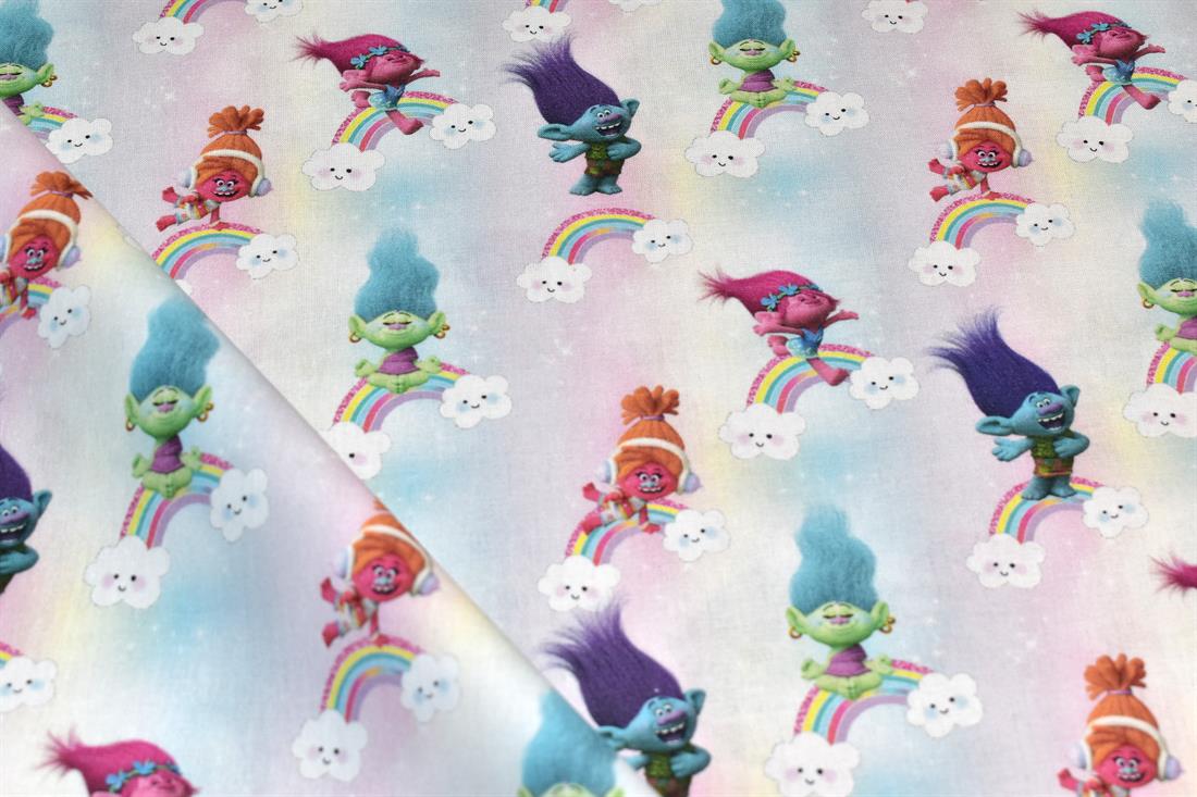 Pink Little Johnny Dinosaur Printed 100% Cotton Fabric