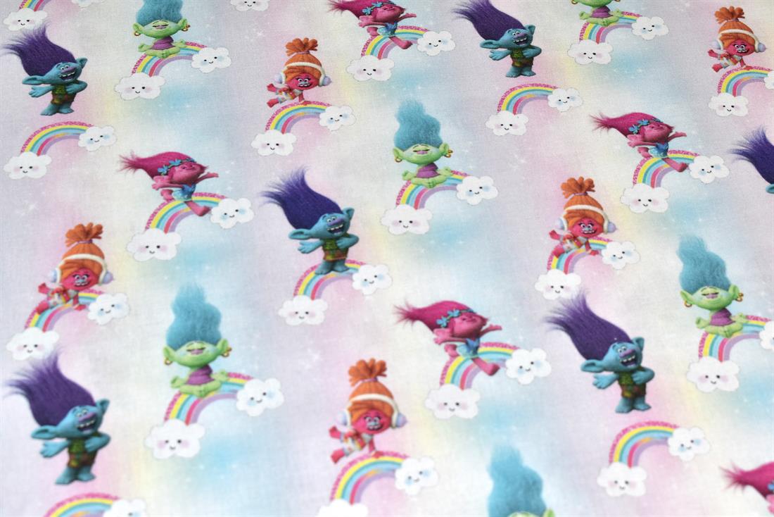 Pink Little Johnny Dinosaur Printed 100% Cotton Fabric