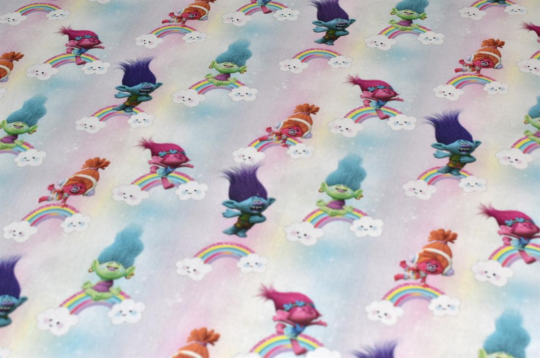 Pink Little Johnny Dinosaur Printed 100% Cotton Fabric
