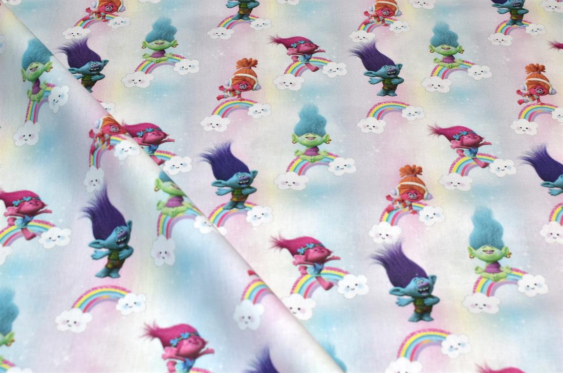 Pink Little Johnny Dinosaur Printed 100% Cotton Fabric