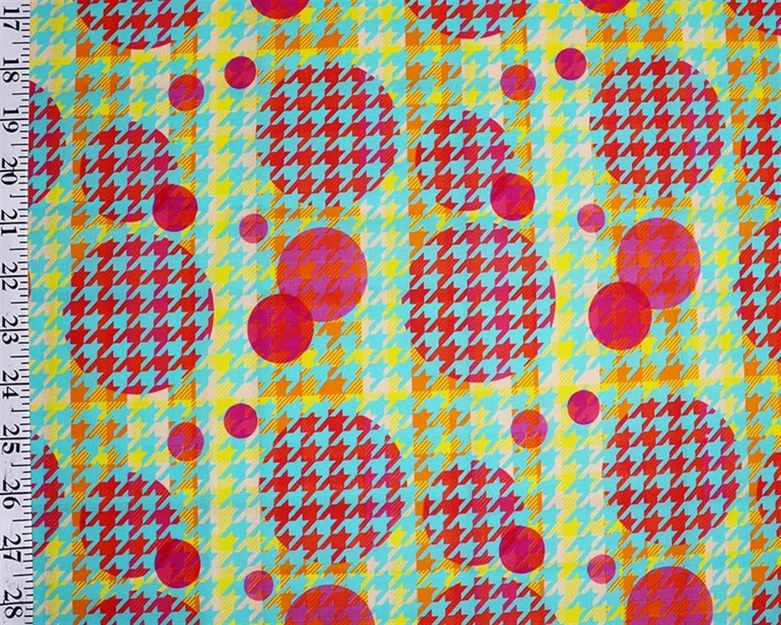 Cream Little Johnny Pop Art Dogtooth Cotton Printed 100% Fabric