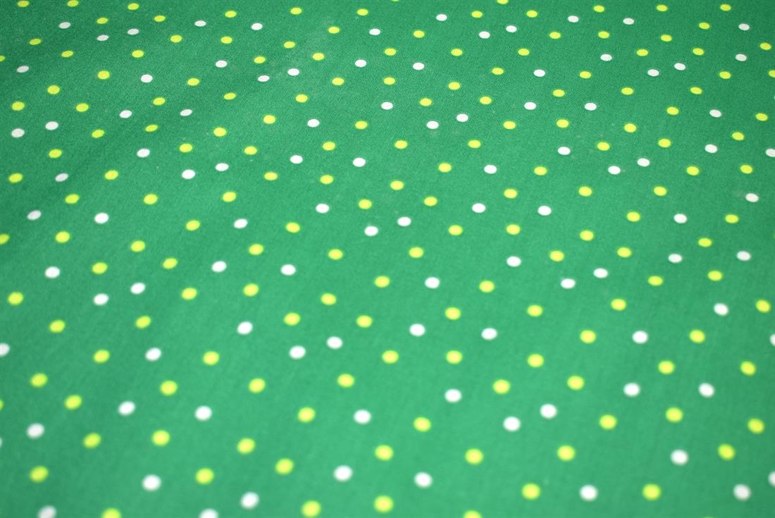 Green Polka Dot Printed 100% Cotton Fabric