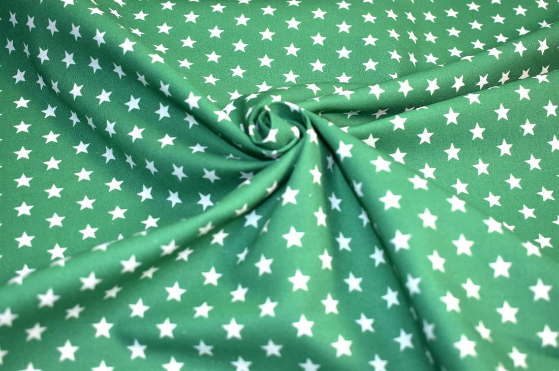 Green Stars Printed 100% Cotton Fabric