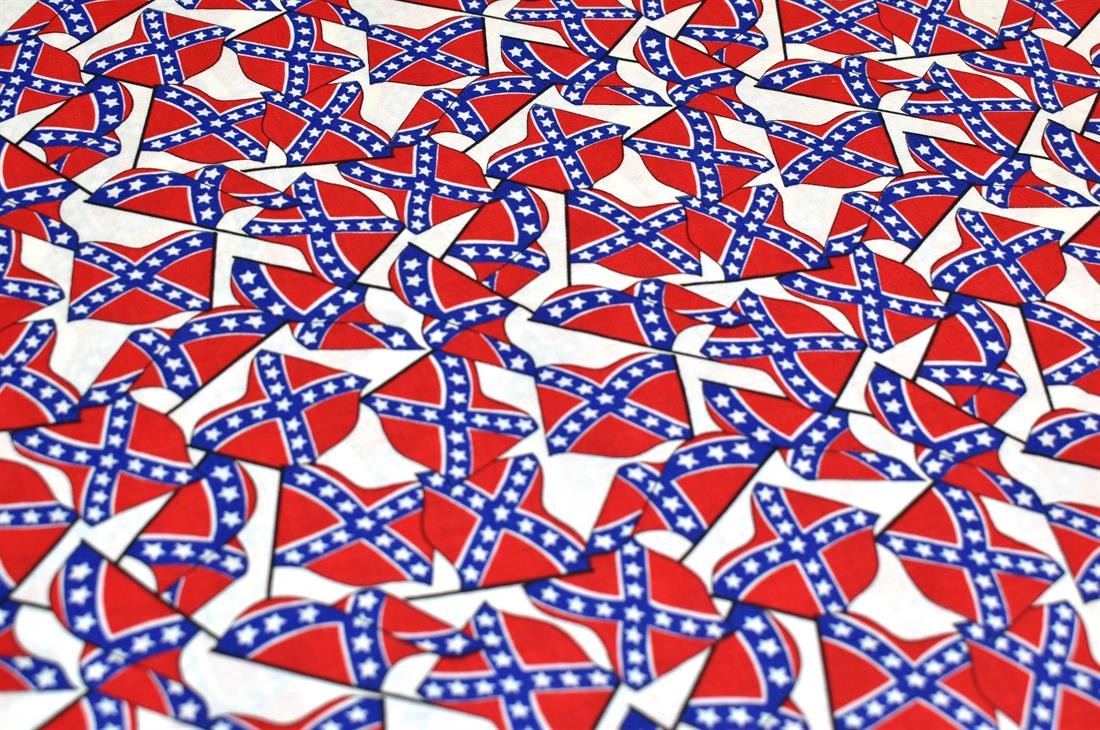 Red & Blue Confederate American Flag Printed 100% Cotton Fabric