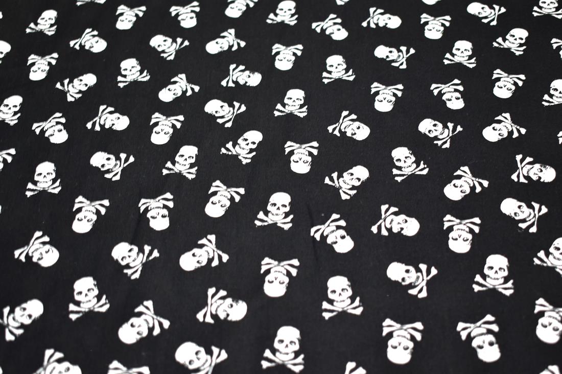 Black Skull Printed 100% Cotton Fabric