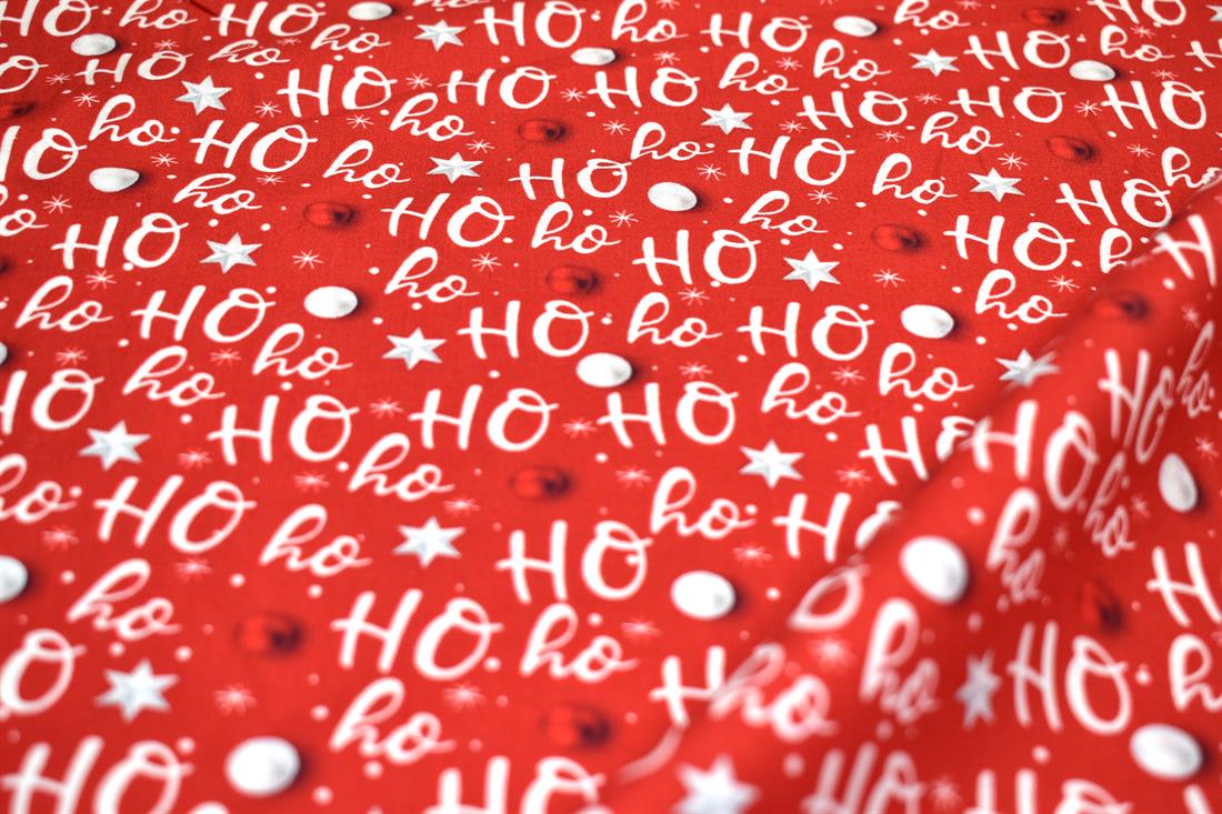 Red Christmas Printed 100% Cotton Fabric