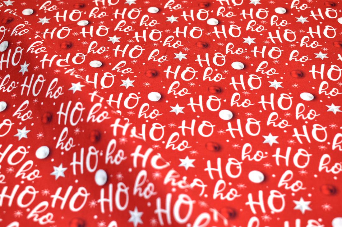 Red Christmas Printed 100% Cotton Fabric