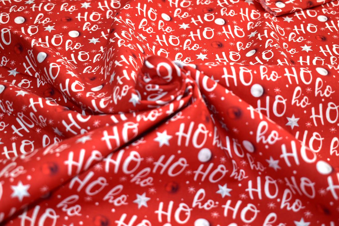 Red Christmas Printed 100% Cotton Fabric