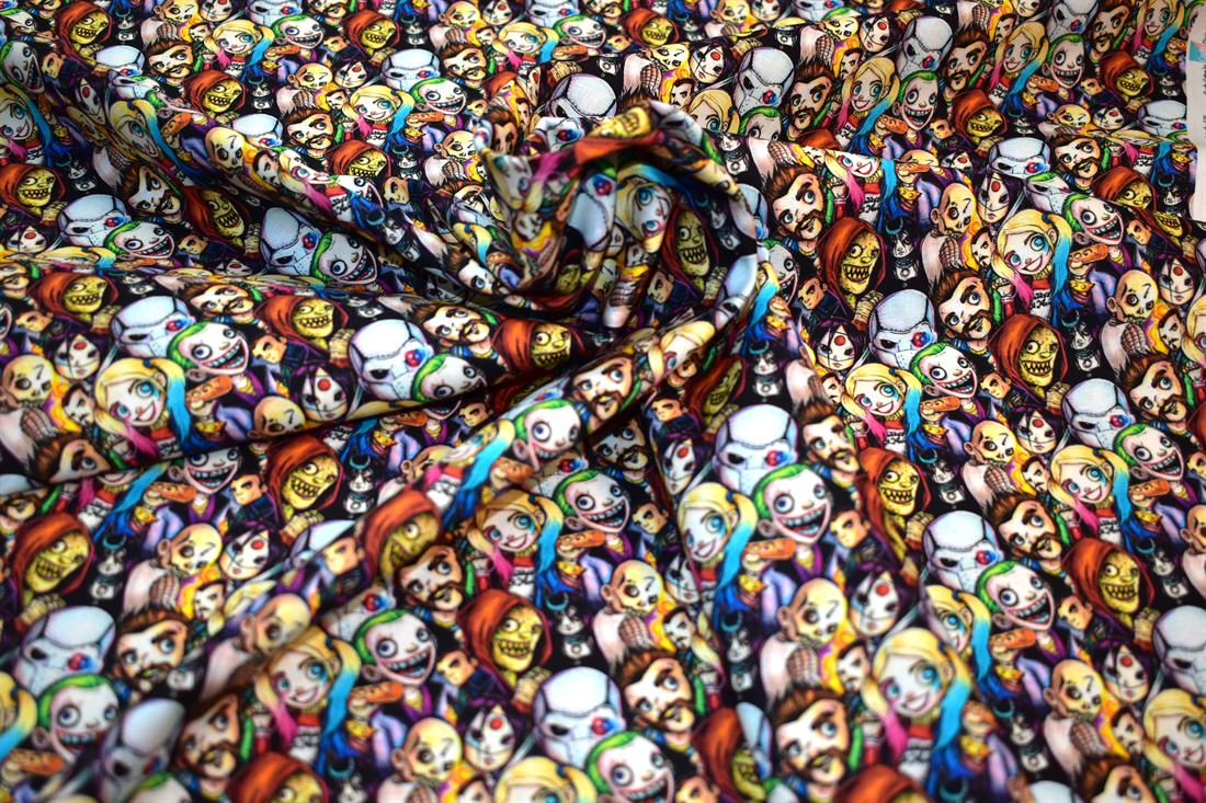 Halloween The Scare Squad Printed 100% Cotton Fabric