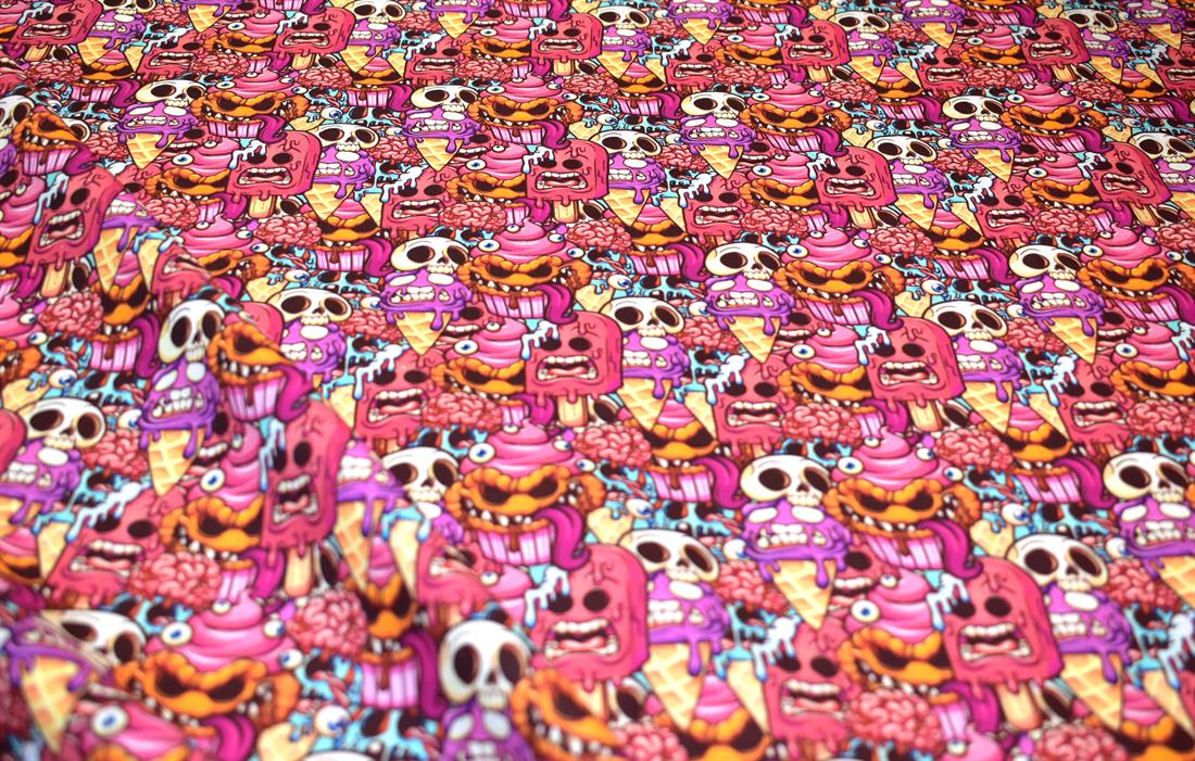 Pink Halloween Frightening Fancies Printed 100% Cotton Fabric
