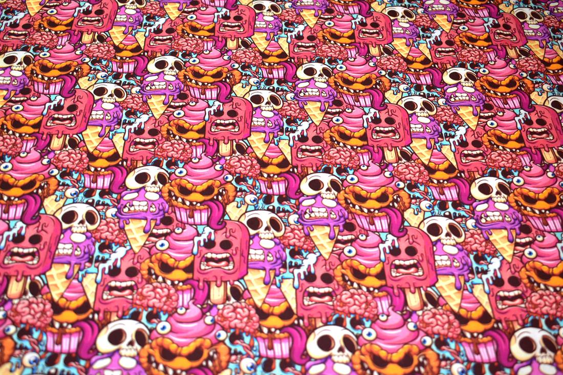 Pink Halloween Frightening Fancies Printed 100% Cotton Fabric