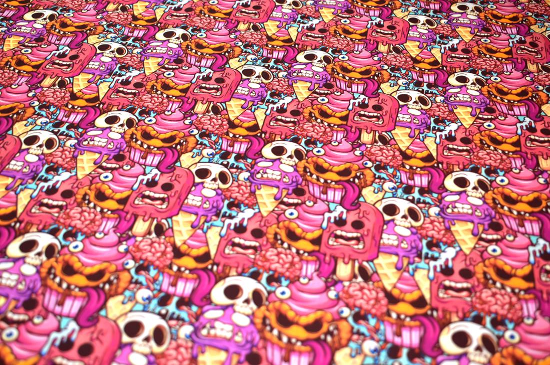 Pink Halloween Frightening Fancies Printed 100% Cotton Fabric