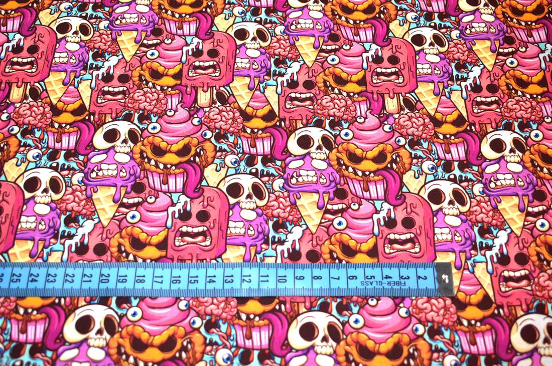 Pink Halloween Frightening Fancies Printed 100% Cotton Fabric