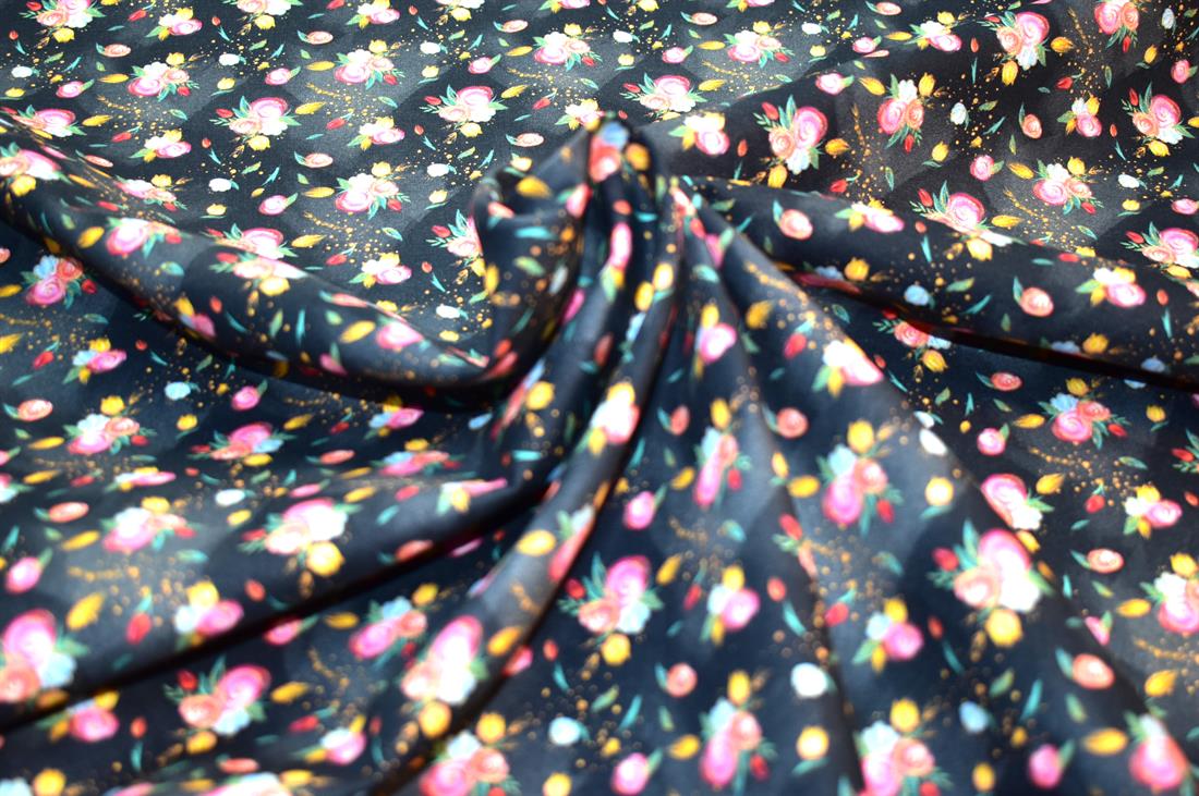 Black Sewing Printed 100% Cotton Fabric