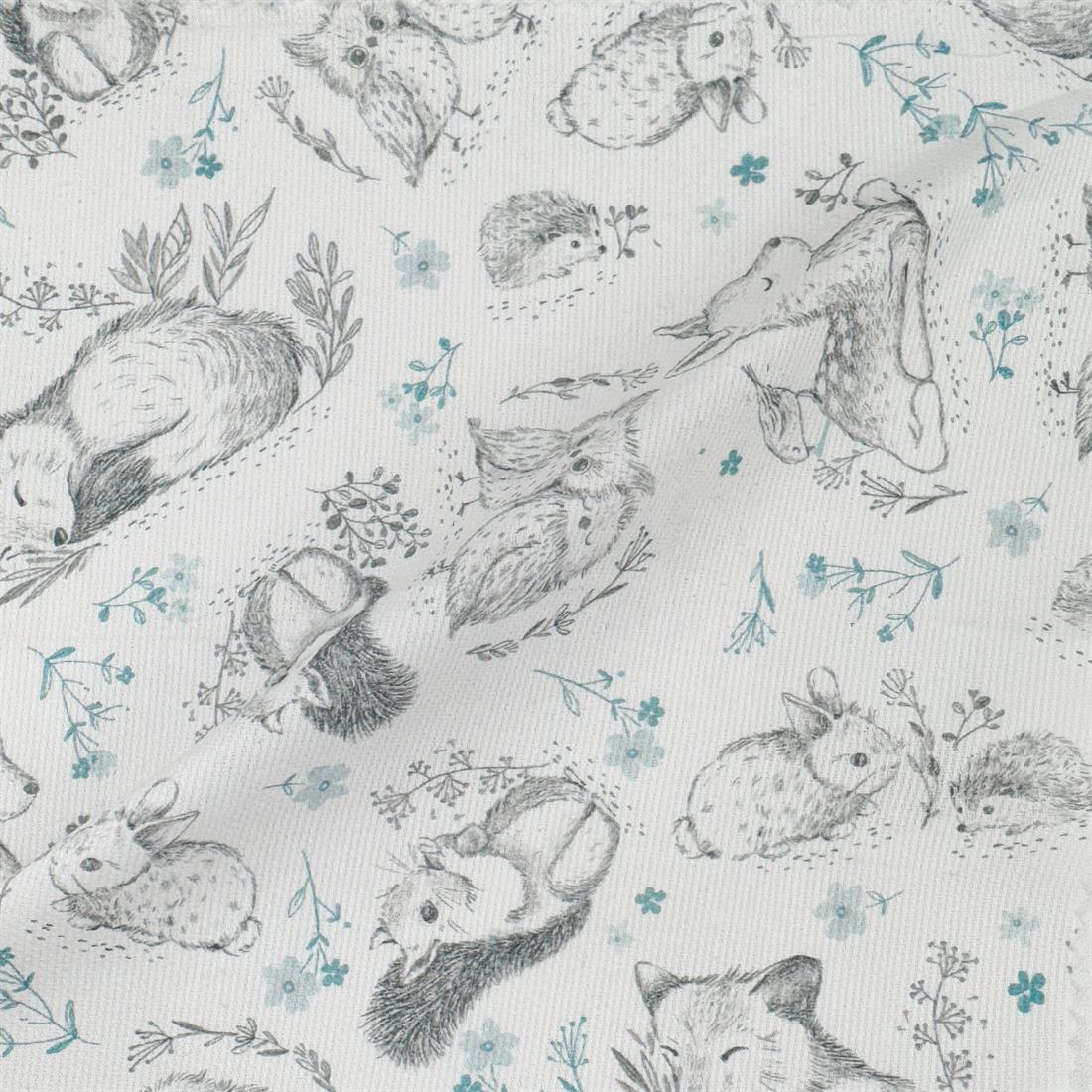 Woodland Creatures Crafty Cotton Fabric