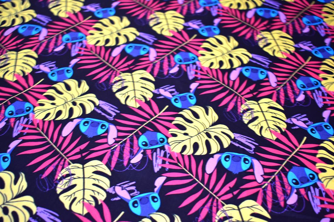 Black Leaf Printed 100% Cotton Fabric