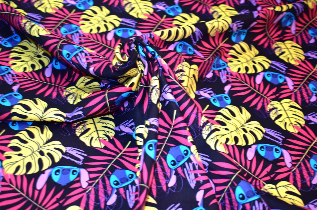 Black Leaf Printed 100% Cotton Fabric