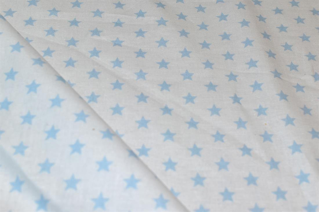 Light Blue Small Star Printed 100% Cotton Fabric