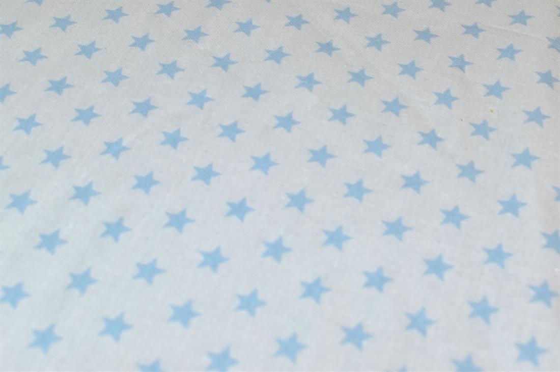 Light Blue Small Star Printed 100% Cotton Fabric
