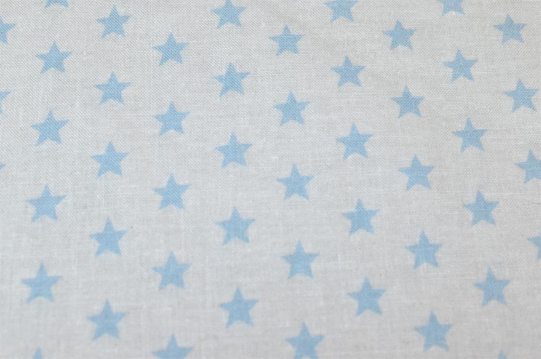 Light Blue Small Star Printed 100% Cotton Fabric