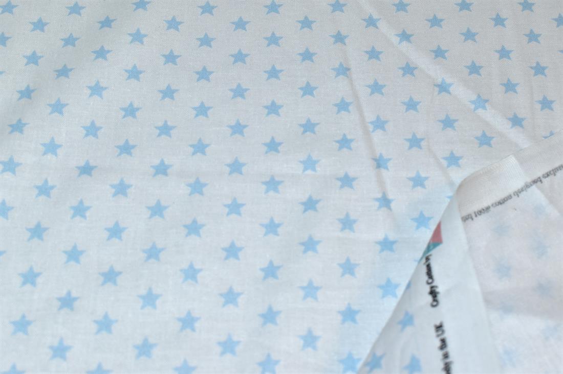 Light Blue Small Star Printed 100% Cotton Fabric