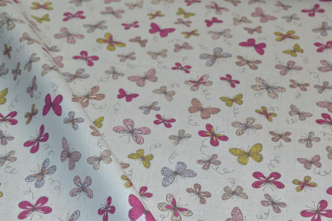 Woodland Butterflies Printed 100% Cotton Lifestyle Fabric