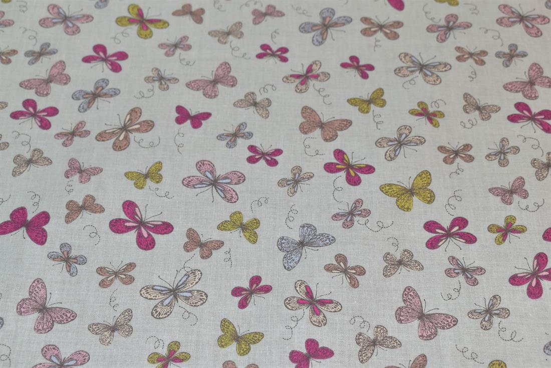 Woodland Butterflies Printed 100% Cotton Lifestyle Fabric