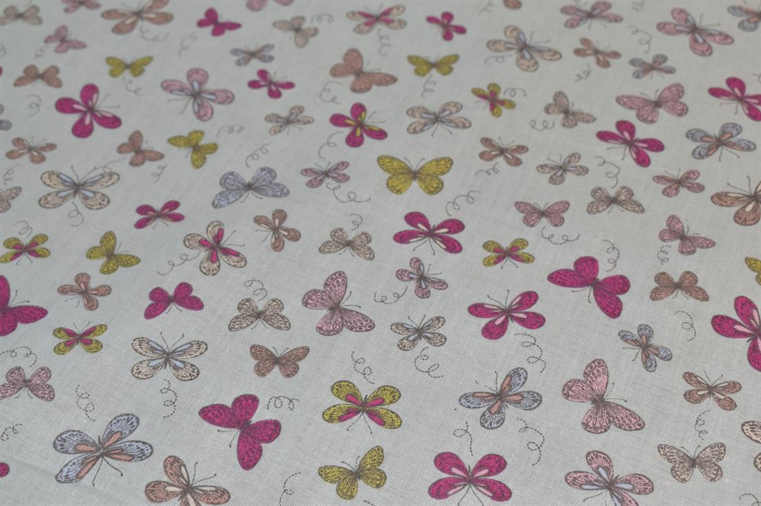 Woodland Butterflies Printed 100% Cotton Lifestyle Fabric