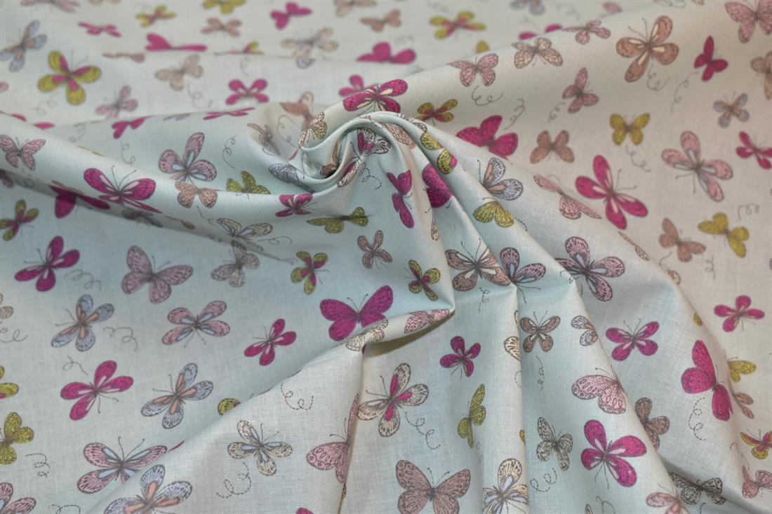 Woodland Butterflies Printed 100% Cotton Lifestyle Fabric