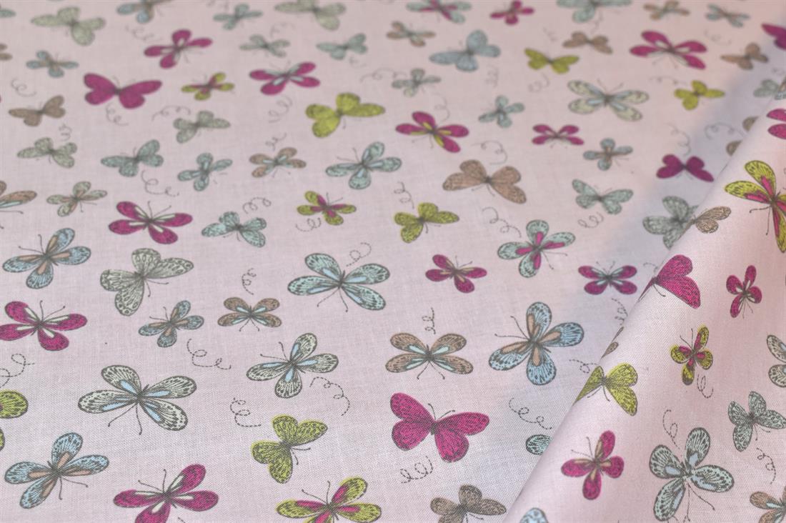 Woodland Butterflies Printed 100% Cotton Lifestyle Fabric