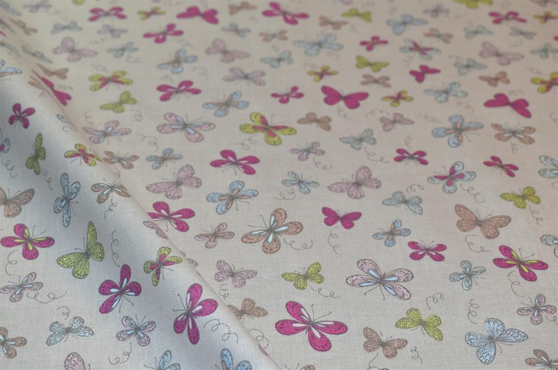 Woodland Butterflies Printed 100% Cotton Lifestyle Fabric
