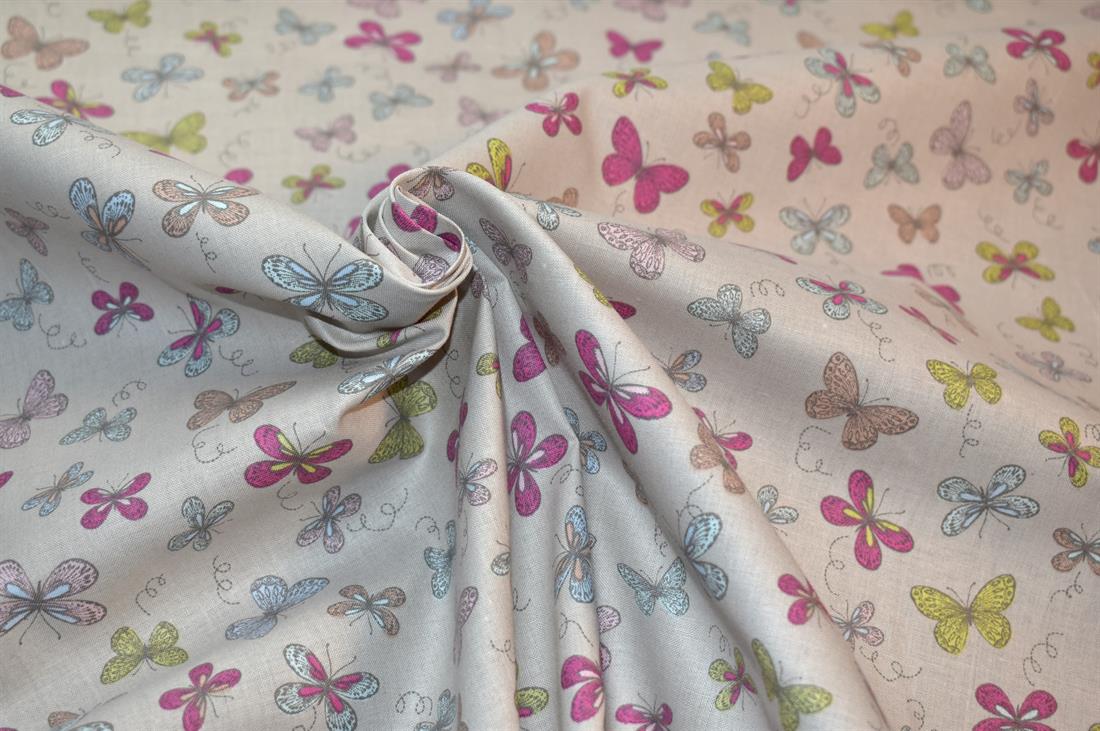Woodland Butterflies Printed 100% Cotton Lifestyle Fabric