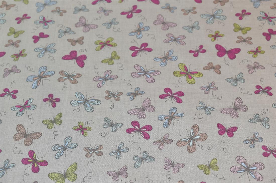 Woodland Butterflies Printed 100% Cotton Lifestyle Fabric