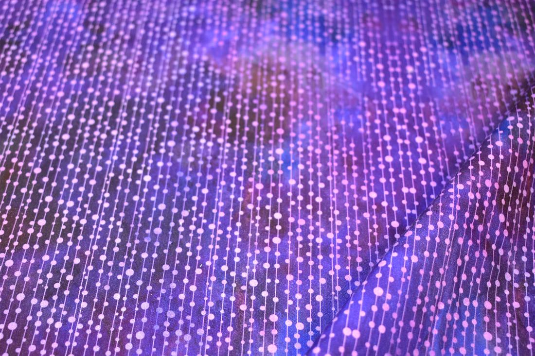 Purple Spots/Strips Printed 100% Cotton Fabric