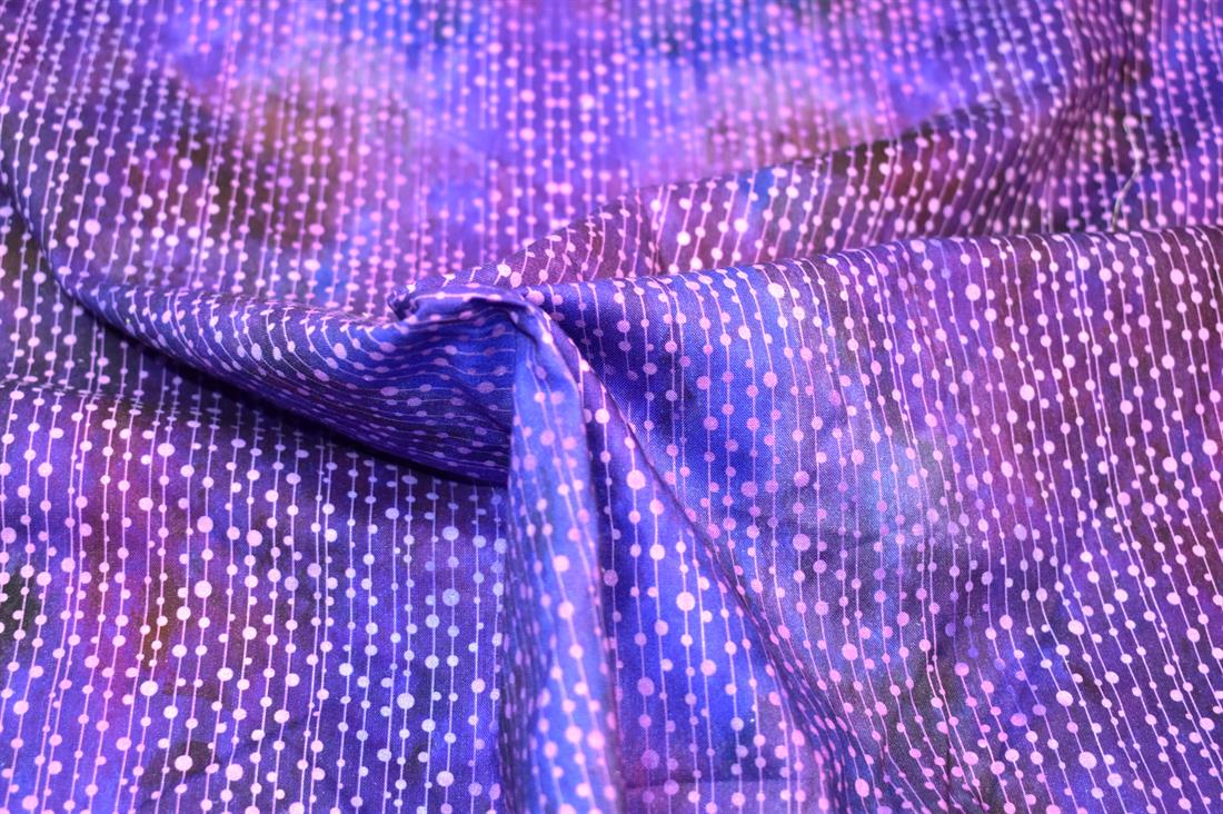 Purple Spots/Strips Printed 100% Cotton Fabric