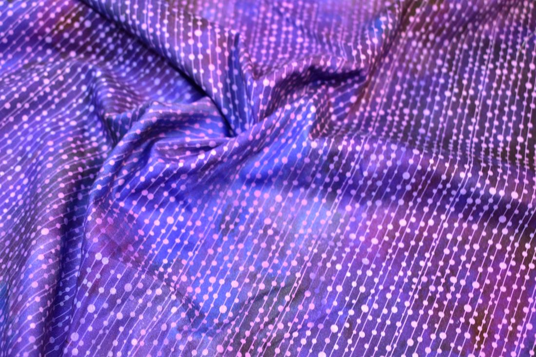 Purple Spots/Strips Printed 100% Cotton Fabric