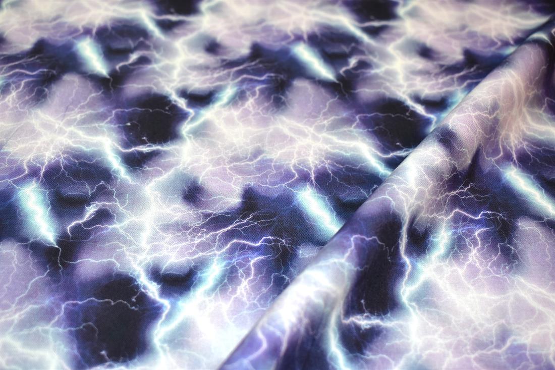 Purple Lightening Printed 100% Cotton Fabric