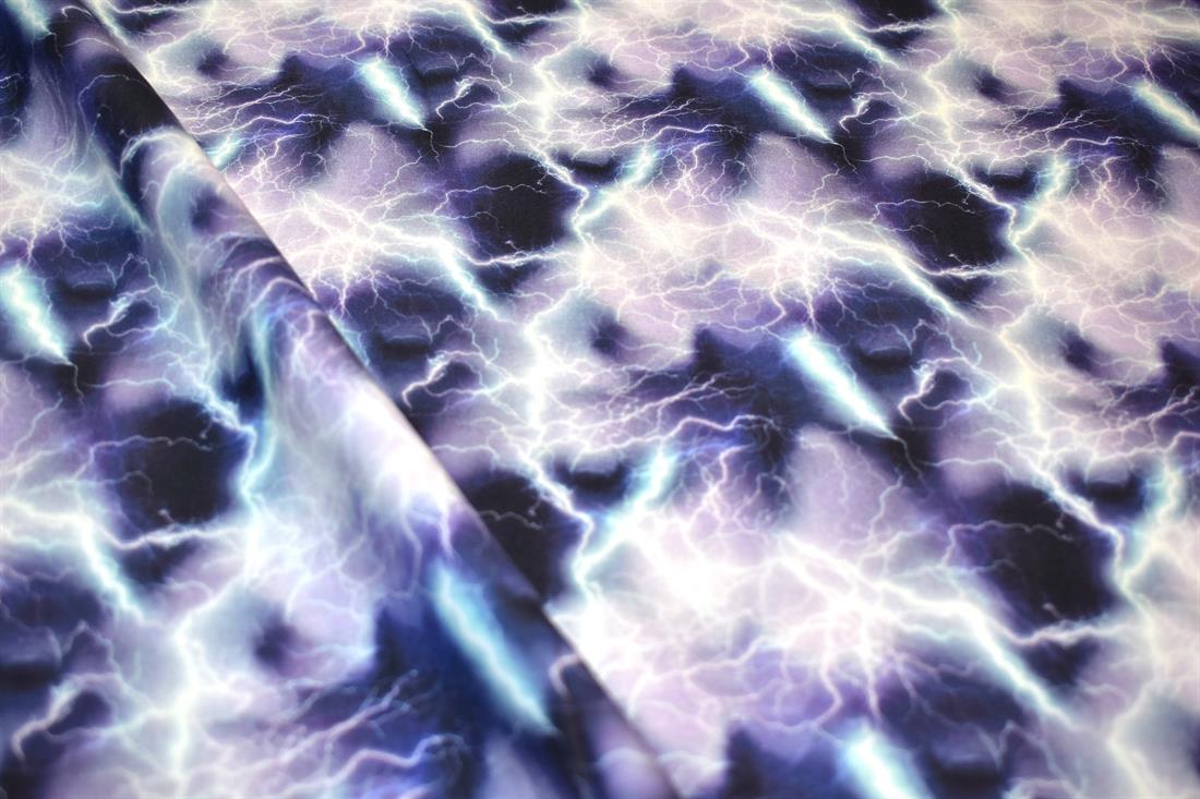 Purple Lightening Printed 100% Cotton Fabric