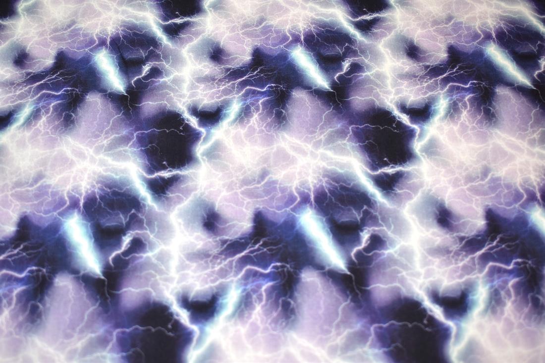 Purple Lightening Printed 100% Cotton Fabric