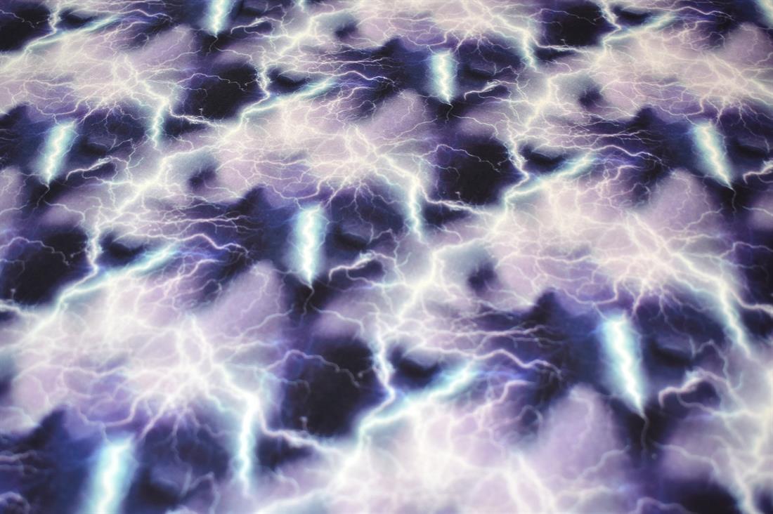 Purple Lightening Printed 100% Cotton Fabric