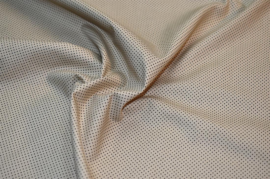 Beige & Black Pin Spots Printed 100% Cotton Poplin