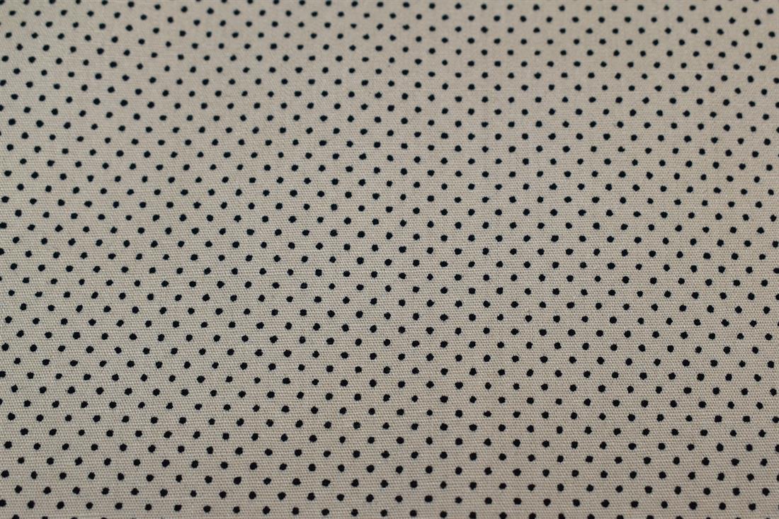Beige & Black Pin Spots Printed 100% Cotton Poplin