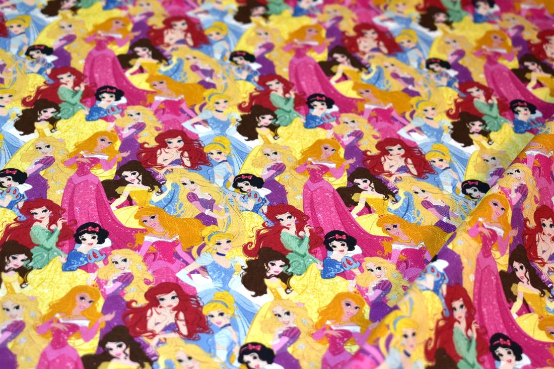 Pink Disney Princess Printed 100% Cotton Fabric