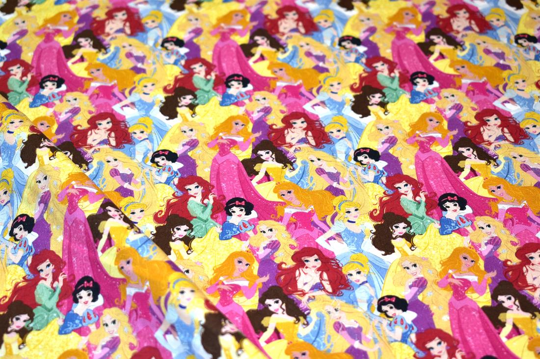 Pink Disney Princess Printed 100% Cotton Fabric