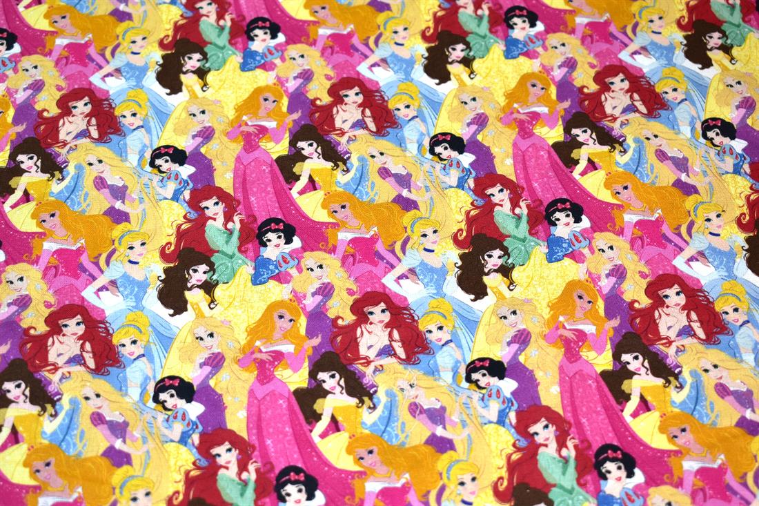 Pink Disney Princess Printed 100% Cotton Fabric