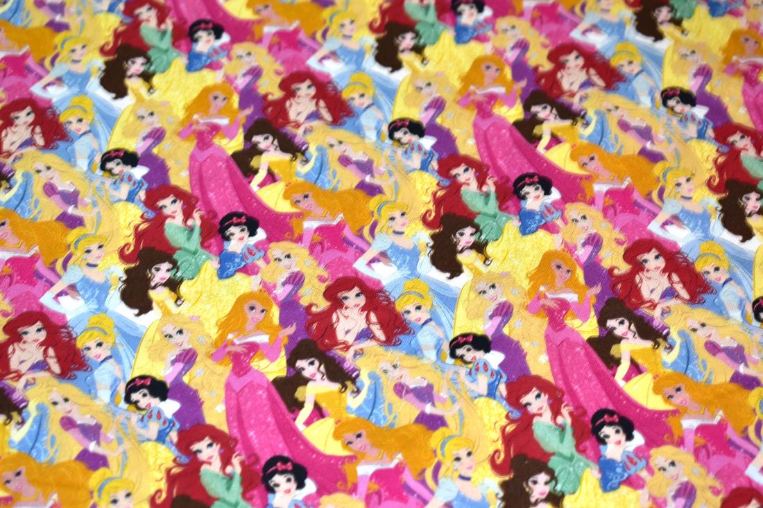 Pink Disney Princess Printed 100% Cotton Fabric